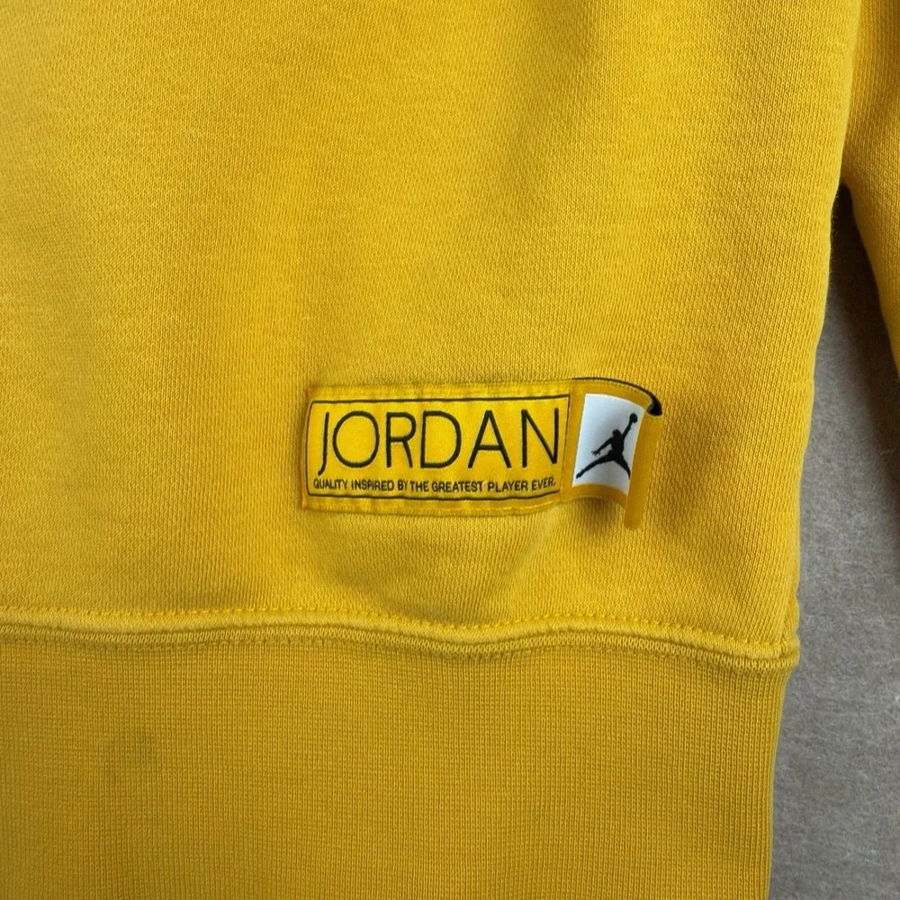 Jordan Yellow Hoodie‎ Mens S Graphic Pullover Jumpman Logo Rope Drawstring